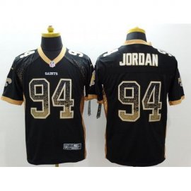 Nike New Orleans Saints #94 Cameron Jordan Black Team Color Mens Stitched NFL Elite Drift Fashion Jersey