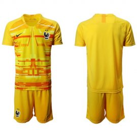 France Blank Yellow Goalkeeper Soccer Country Jersey