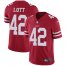 Nike San Francisco 49ers #42 Ronnie Lott Red Team Color Mens Stitched NFL Vapor Untouchable Limited Jersey