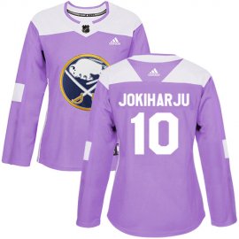 Adidas Buffalo Sabres #10 Henri Jokiharju Purple Authentic Fights Cancer Womens Stitched NHL Jersey