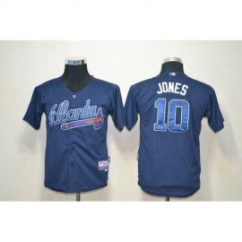 Atlanta Braves #10 Chipper Jones Blue Cool Base Stitched Youth MLB Jersey