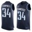 Nike Tennessee Titans #34 Earl Campbell Navy Blue Team Color Mens Stitched NFL Limited Tank Top Jersey