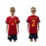 Spain #2 Azpilicueta Red Home Kid Soccer Country Jersey