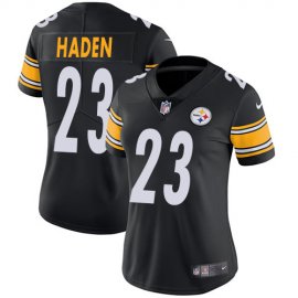 Nike Pittsburgh Steelers #23 Joe Haden Black Team Color Womens Stitched NFL Vapor Untouchable Limited Jersey