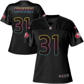 Nike San Francisco 49ers #31 Raheem Mostert Black Womens NFL Fashion Game Jersey