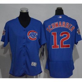 Chicago Cubs #12 Kyle Schwarber Blue Flexbase Authentic Womens Stitched MLB Jersey