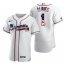 Atlanta Braves #1 Ozzie Albies Mens Nike White Fluttering USA Flag Limited Edition Authentic MLB Jersey