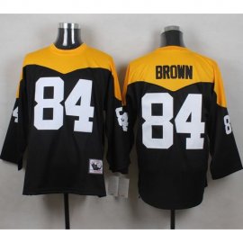 Mitchell And Ness 1967 Pittsburgh Steelers #84 Antonio Brown Black/Yelllow Throwback Mens Stitched NFL Jersey