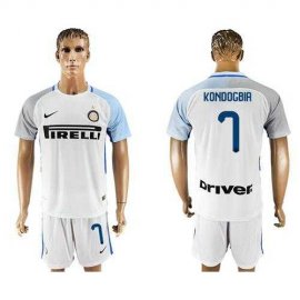 Inter Milan #7 Kondogbia White Away Soccer Club Jersey