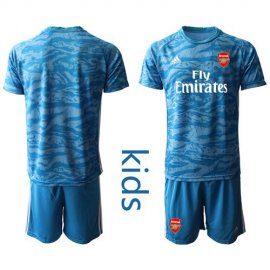 Arsenal Blank Light Blue Goalkeeper Kid Soccer Club Jersey
