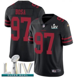 Nike San Francisco 49ers #97 Nick Bosa Black Super Bowl LIV 2020 Alternate Mens Stitched NFL Vapor Untouchable Limited Jersey
