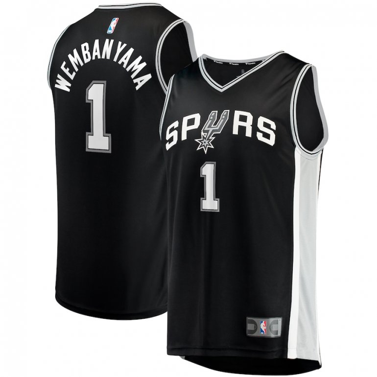 Victor Wembanyama San Antonio Spurs Fanatics Branded 2023 NBA Draft First Round Pick Fast Break Replica Jersey – Icon Edition – Black Victor Wembanyama San Antonio Spurs Fanatics Branded 2023 NBA Draft First Round Pick Fast Break Replica Jersey – Icon Edition – Black