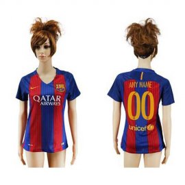 Womens Barcelona Personalized Home Soccer Club Jersey