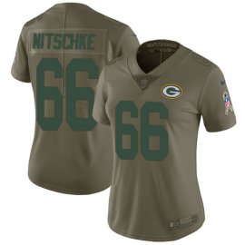 Nike Green Bay Packers #66 Ray Nitschke Olive Womens Stitched NFL Limited 2017 Salute to Service Jersey