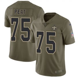Nike New Orleans Saints #75 Andrus Peat Olive Mens Stitched NFL Limited 2017 Salute To Service Jersey