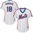 New York Mets #18 Travis dArnaud White(Blue Strip) Alternate Womens Stitched MLB Jersey