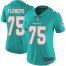 Nike Miami Dolphins #75 Ereck Flowers Aqua Green Team Color Womens Stitched NFL Vapor Untouchable Limited Jersey