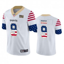 New Orleans New Orleans Saints #9 Drew Brees White Mens Nike Team Logo USA Flag Vapor Untouchable Limited NFL Jersey