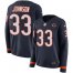 Nike Chicago Bears #33 Jaylon Johnson Navy Blue Team Color Womens Stitched NFL Limited Therma Long Sleeve Jersey