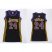 Womens Lakers #24 Kobe Bryant Black(Purple No.) Dress Stitched NBA Jersey