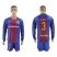 Barcelona #3 Pique Home Long Sleeves Soccer Club Jersey