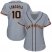 San Francisco Giants #10 Evan Longoria Grey Road Womens Stitched MLB Jersey