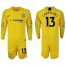 Chelsea #13 Caballero Yellow Goalkeeper Long Sleeves Soccer Club Jersey
