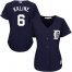 Detroit Tigers #6 Al Kaline Navy Blue Alternate Womens Stitched MLB Jersey
