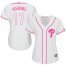 Philadelphia Phillies #17 Rhys Hoskins White/Pink Fashion Womens Stitched MLB Jersey