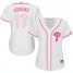 Philadelphia Phillies #17 Rhys Hoskins White/Pink Fashion Womens Stitched MLB Jersey