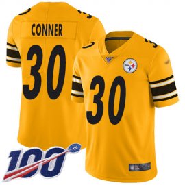 Nike Pittsburgh Steelers #30 James Conner Gold Mens Stitched NFL Limited Inverted Legend 100th Season Jersey