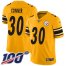 Nike Pittsburgh Steelers #30 James Conner Gold Mens Stitched NFL Limited Inverted Legend 100th Season Jersey