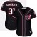 Washington Nationals #31 Max Scherzer Navy Blue Alternate Womens Stitched MLB Jersey