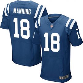 Nike Indianapolis Colts #18 Peyton Manning Royal Blue Team Color Mens Stitched NFL Elite Jersey