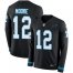 Nike Carolina Panthers #12 DJ Moore Black Team Color Mens Stitched NFL Limited Therma Long Sleeve Jersey