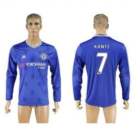 Chelsea #7 Kante Home Long Sleeves Soccer Club Jersey
