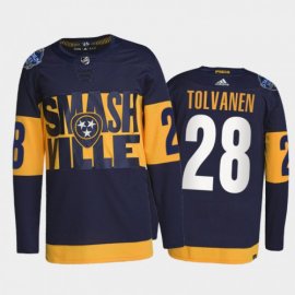 Adidas Nashville Predators #28 Eeli Tolvanen Mens 2022 Stadium Series Authentic NHL Jersey – Navy Mens