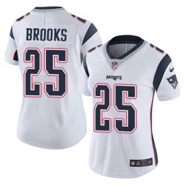 Nike New England Patriots #25 Terrence Brooks White Womens Stitched NFL Vapor Untouchable Limited Jersey