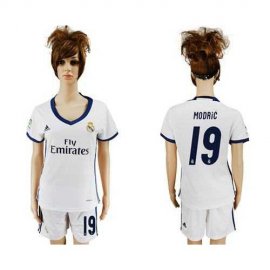 Womens Real Madrid #19 Modric Home Soccer Club Jersey