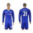 Chelsea #21 Matic Home Long Sleeves Soccer Club Jersey