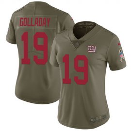 Nike New York Giants #19 Kenny Golladay Olive Womens Stitched NFL Limited 2017 Salute To Service Jersey