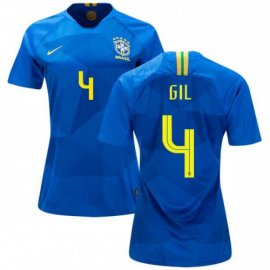 Womens Brazil #4 Gil Away Soccer Country Jersey