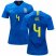 Womens Brazil #4 Gil Away Soccer Country Jersey