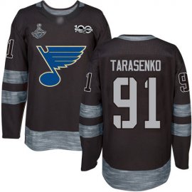 Adidas St. Louis Blues #91 Vladimir Tarasenko Black 1917-2017 100th Anniversary Stanley Cup Champions Stitched NHL Jersey