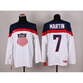 2014 Olympic Team USA #7 Paul Martin White Stitched NHL Jersey