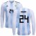 Argentina #24 Rigoni Home Long Sleeves Kid Soccer Country Jersey