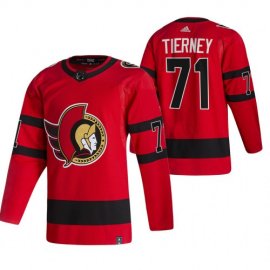 Ottawa Senators #71 Chris Tierney Red Mens Adidas 2020-21 Reverse Retro Alternate NHL Jersey