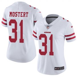 Nike San Francisco 49ers #31 Raheem Mostert White Womens Stitched NFL Vapor Untouchable Limited Jersey