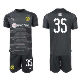 Dortmund #35 Hitz Black Goalkeeper Soccer Club Jersey