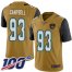 Nike Jacksonville Jaguars #93 Calais Campbell Gold Mens Stitched NFL Limited Rush 100th Season Jersey